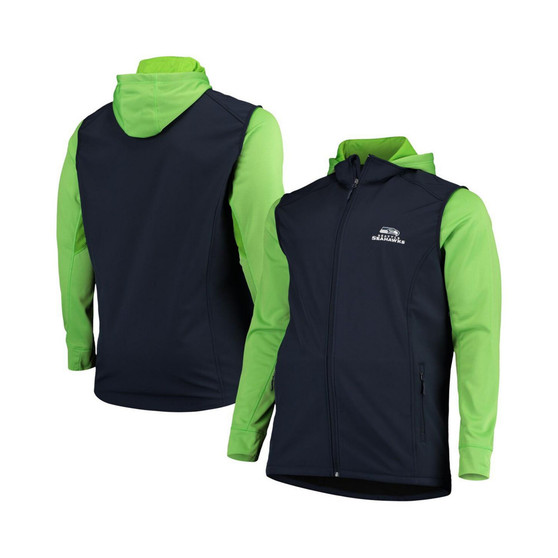 Men's College Navy and Neon Green Seattle Seahawks Big and Tall Alpha Full-Zip Hoodie Jacket