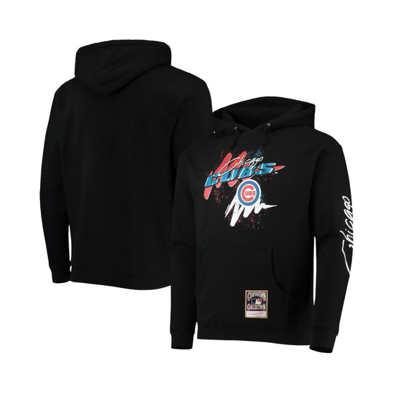 Men's Black Chicago Cubs Hyper Hoops Pullover Hoodie