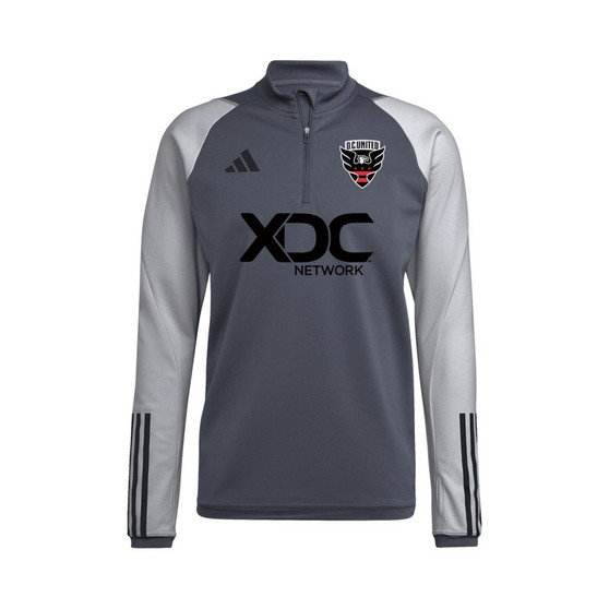 Men's Gray D.C. United 2023 On-Field AEROREADY Quarter-Zip Training Top