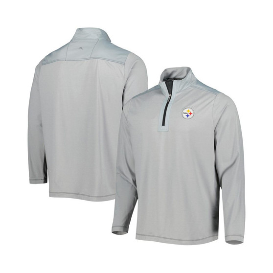 Men's Gray Pittsburgh Steelers On Deck IslandZone Half-Zip Pullover Jacket