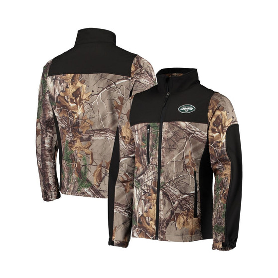 Men's Realtree Camo and Black New York Jets Circle Hunter Softshell Full-Zip Jacket
