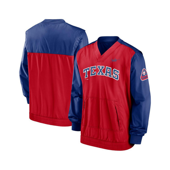 Men's Red, Royal Texas Rangers Cooperstown Collection V-Neck Pullover