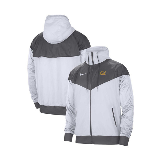 Men's White Cal Bears Raglan Full-Zip Windbreaker