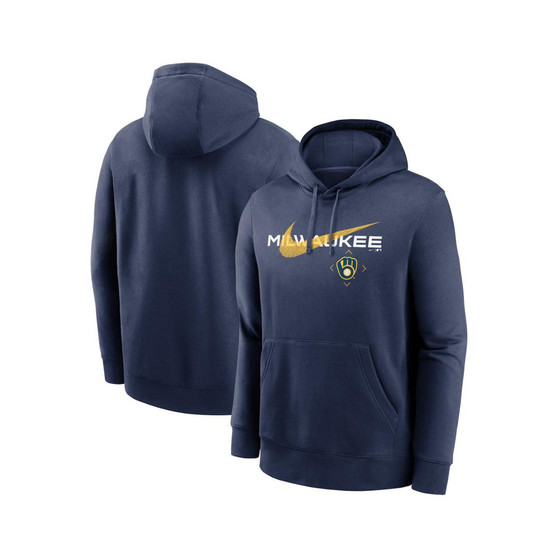 Men's Navy Milwaukee Brewers Swoosh NeighborHOOD Pullover Hoodie