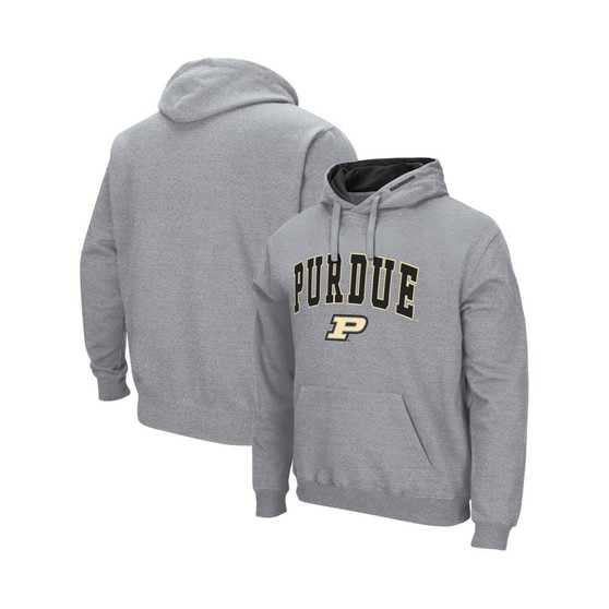 Men's Heathered Gray Purdue Boilermakers Arch and Logo 3.0 Pullover Hoodie