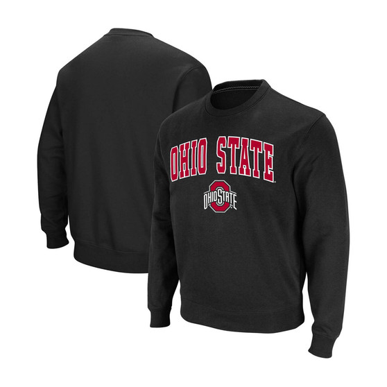 Men's Black Ohio State Buckeyes Team Arch Logo Tackle Twill Pullover Sweatshirt