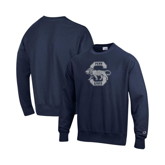 Men's Navy Penn State Nittany Lions Vault Logo Reverse Weave Pullover Sweatshirt