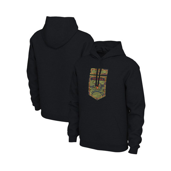 Men's Black Virginia Cavaliers Veterans Camo Pullover Hoodie