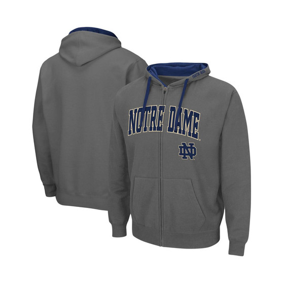 Men's Charcoal Notre Dame Fighting Irish Big and Tall Full-Zip Hoodie