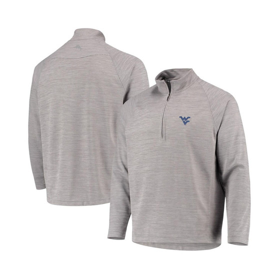 Men's Charcoal West Virginia Mountaineers Play Action Raglan Half-Zip Jacket