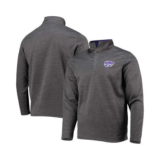 Men's Heathered Charcoal Kansas State Wildcats Roman Pullover Jacket
