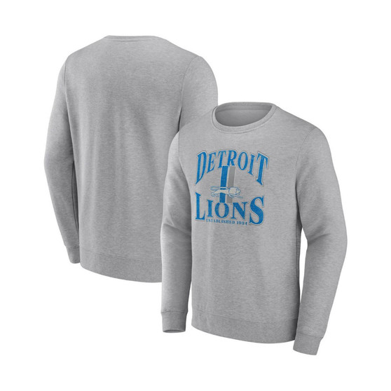 Men's Branded Heather Gray Detroit Lions Playability Pullover Sweatshirt