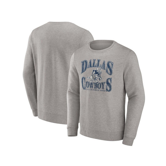 Men's Branded Heather Charcoal Dallas Cowboys Playability Pullover Sweatshirt