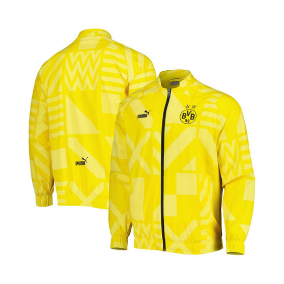 Men's Yellow Borussia Dortmund Pre-Match Raglan Full-Zip Training Jacket