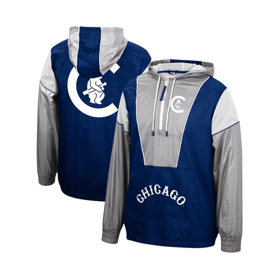 Men's Navy Chicago Cubs Highlight Reel Windbreaker Half-Zip Hoodie Jacket