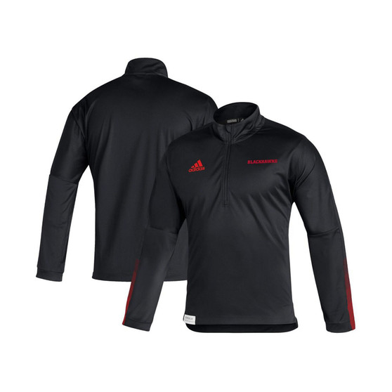 Men's Black Chicago Blackhawks Prime Blue Quarter-Zip Jacket
