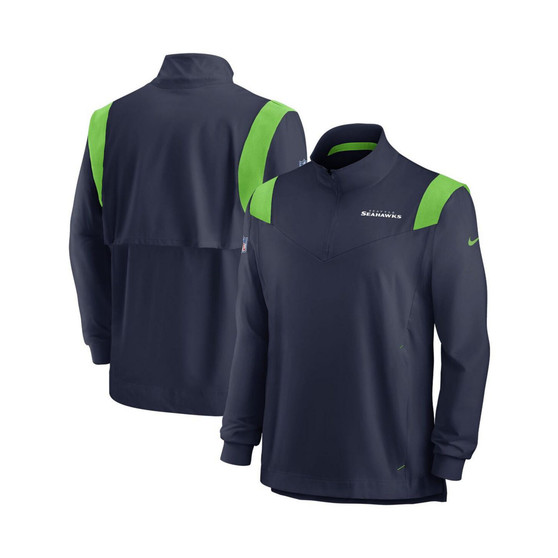 Men's College Navy Seattle Seahawks 2021 Sideline Coaches Repel Quarter-Zip Jacket