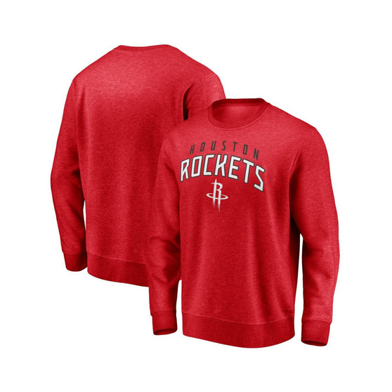 Men's Branded Red Houston Rockets Game Time Arch Pullover Sweatshirt