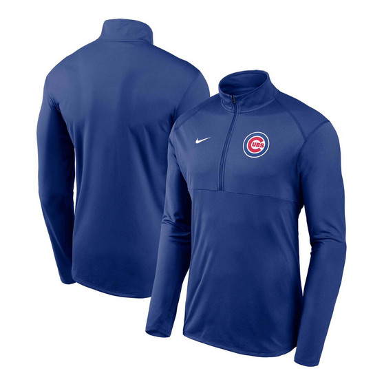 Men's Royal Chicago Cubs Team Logo Element Performance Half-Zip Pullover Jacket