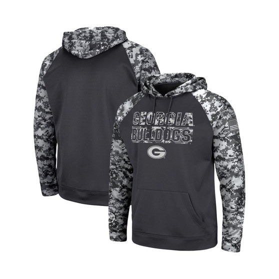 Men's Charcoal Georgia Bulldogs OHT Military-Inspired Appreciation Digital Camo Pullover Hoodie