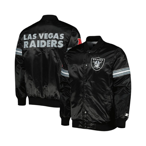 Men's Black Las Vegas Raiders The Pick and Roll Full-Snap Jacket