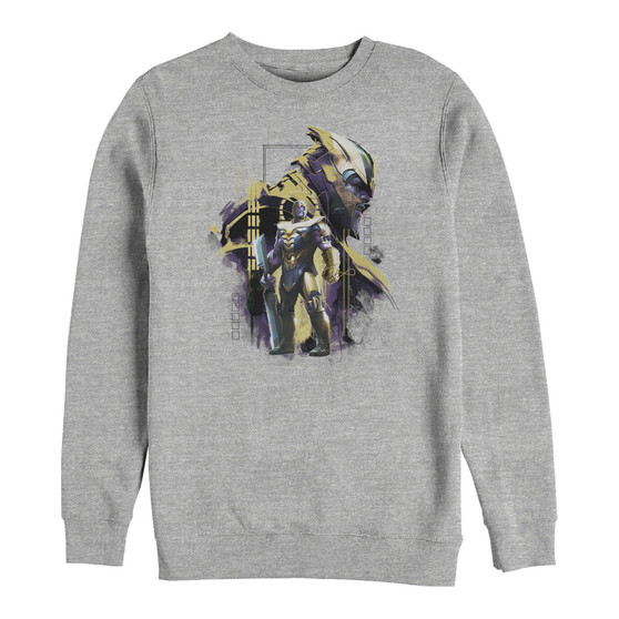 Marvel Men's Avengers Endgame Thanos Mad Titan Side View, Crewneck Fleece