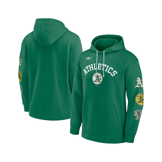 Men's Green Oakland Athletics Rewind Lefty Pullover Hoodie