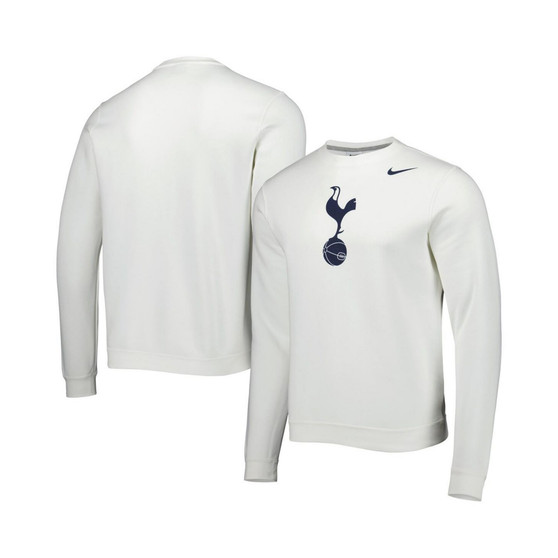 Men's White Tottenham Hotspur Fleece Pullover Sweatshirt