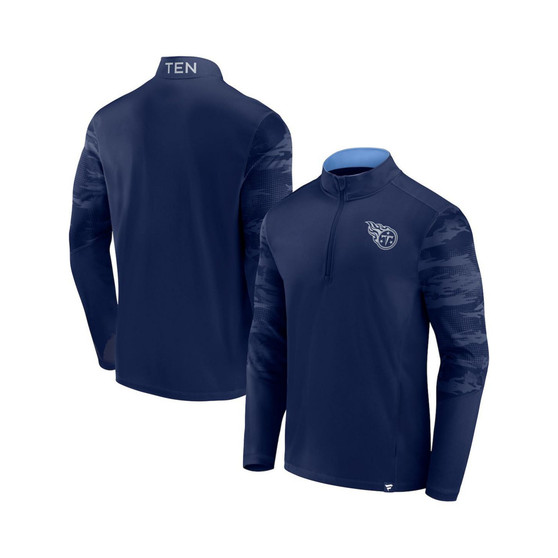 Men's Branded Navy Tennessee Titans Ringer Quarter-Zip Jacket