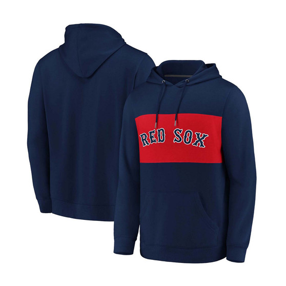 Men's Navy, Red Boston Red Sox True Classics Team Faux Cashmere Tri-Blend Pullover Hoodie