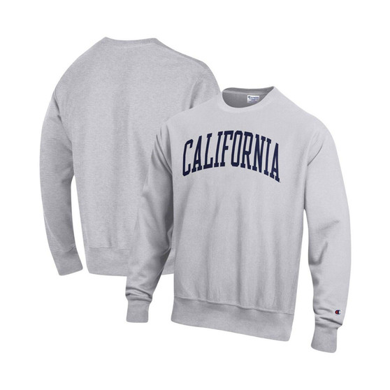 Men's Heathered Gray Cal Bears Arch Reverse Weave Pullover Sweatshirt