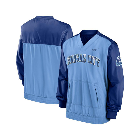 Men's Light Blue, Royal Kansas City Royals Cooperstown Collection V-Neck Pullover
