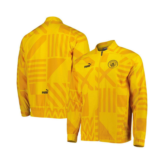 Men's Yellow Manchester City Pre-Match Raglan Full-Zip Training Jacket