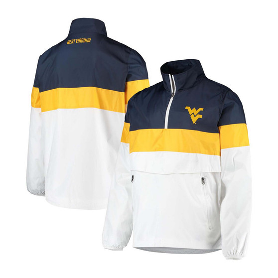Men's White West Virginia Mountaineers No Huddle Half-Zip Pullover Jacket