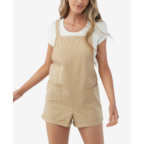 Juniors' Summerlin Stripe-Print Cotton Romper