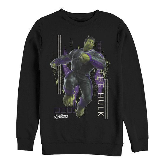 Marvel Men's Avengers Endgame Hulk Action Pose, Crewneck Fleece