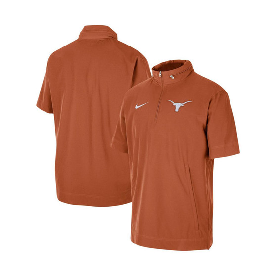 Men's Texas Orange Texas Longhorns Coaches Half-Zip Short Sleeve Jacket