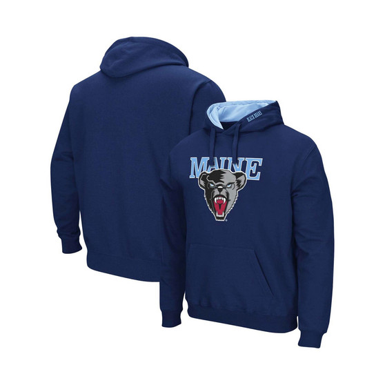 Men's Navy Maine Black Bears Arch and Logo Pullover Hoodie