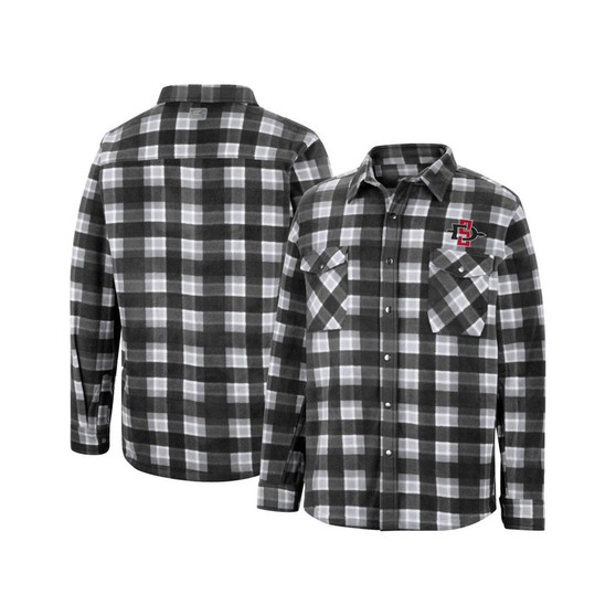 Men's Black, White San Diego State Aztecs Ellis Plaid Full-Snap Shirt Jacket