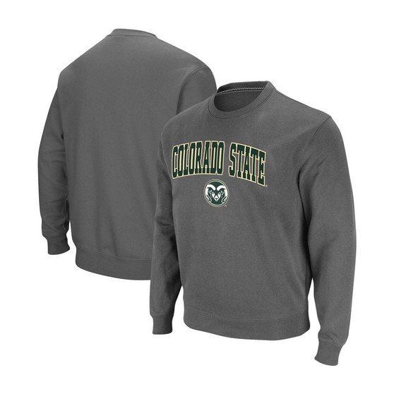 Men's Big and Tall Charcoal Colorado State Rams Arch Logo Tackle Twill Pullover Sweatshirt