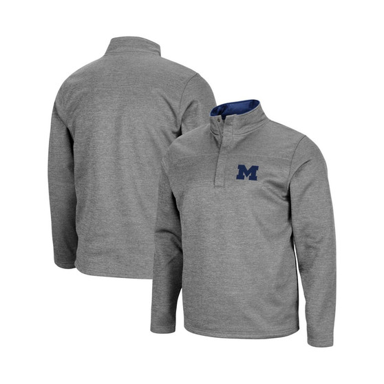 Men's Heathered Charcoal Michigan Wolverines Roman Pullover Jacket