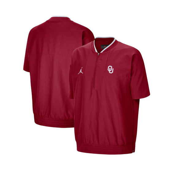 Men's Brand Crimson Oklahoma Sooners 2021 Coaches Short Sleeve Quarter-Zip Jacket