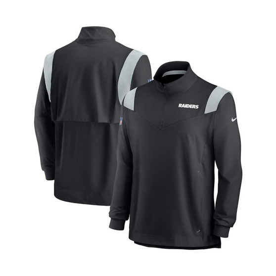 Men's Black Las Vegas Raiders 2021 Sideline Coaches Repel Quarter-Zip Jacket