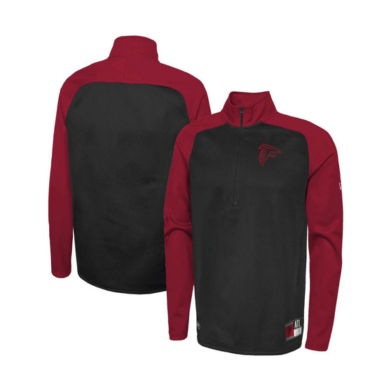 Men's Black Atlanta Falcons Combine Authentic O-Line Raglan Half-Zip Jacket