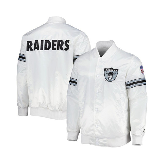 Men's White Las Vegas Raiders The Power Forward Full-Snap Jacket