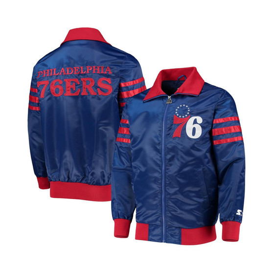 Men's Royal Philadelphia 76Ers The Captain Ii Full-Zip Varsity Jacket