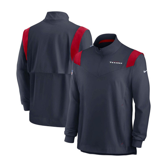 Men's Navy Houston Texans 2021 Sideline Coaches Repel Quarter-Zip Jacket