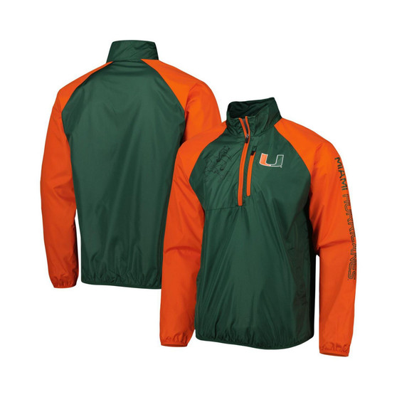 Men's Green Miami Hurricanes Point Guard Raglan Half-Zip Jacket
