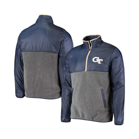 Men's Gray, Navy Georgia Tech Yellow Jackets College Advanced Transitional Half-Zip Jacket