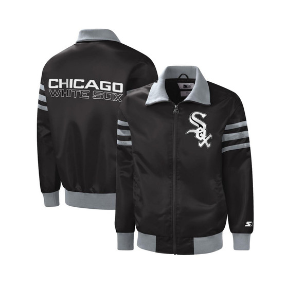 Men's Black Chicago White Sox The Captain II Full-Zip Varsity Jacket
